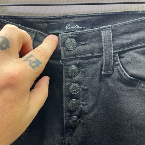 KanCan Button Fly Skinny Jeans Womens 25 Black Denim Stretch Cute Comfy 2328 - Picture 2 of 9